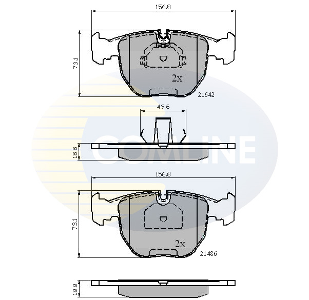 Set placute frana,frana disc CBP01096 COMLINE