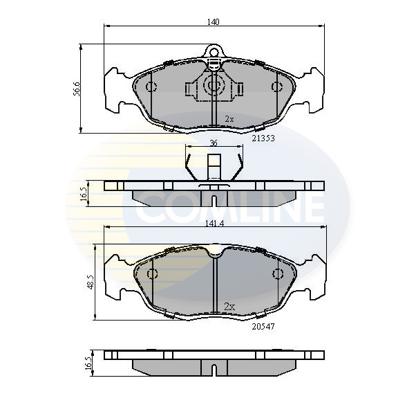 Set placute frana,frana disc CBP0134 COMLINE