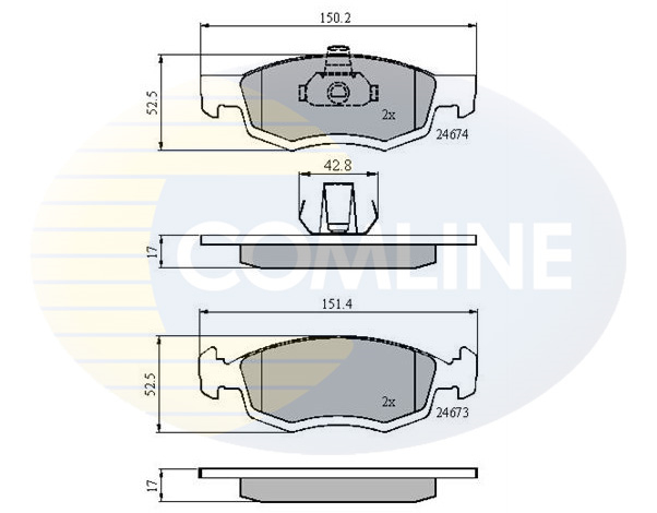 Set placute frana,frana disc CBP01791 COMLINE