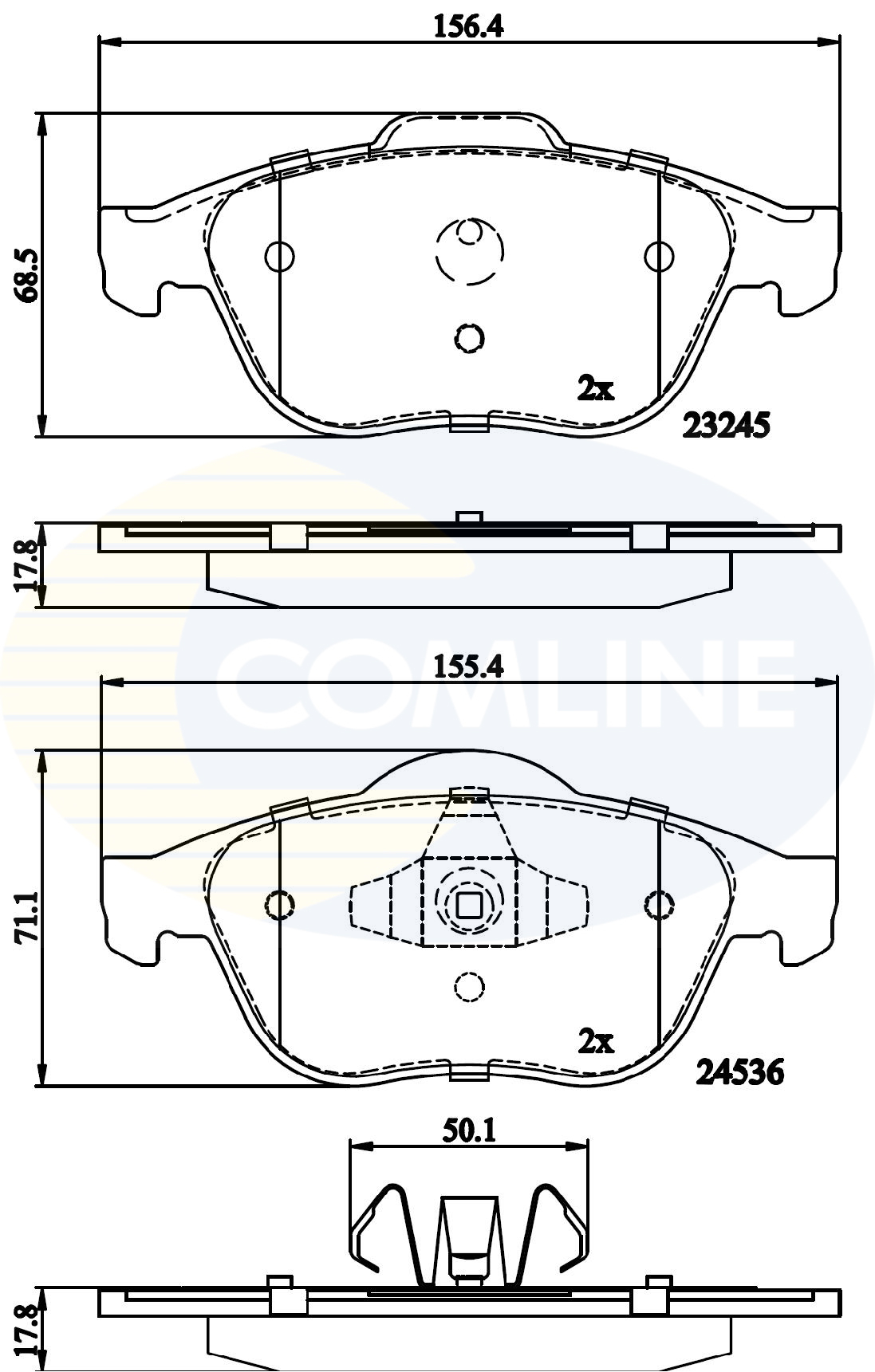 Set placute frana,frana disc CBP02020 COMLINE