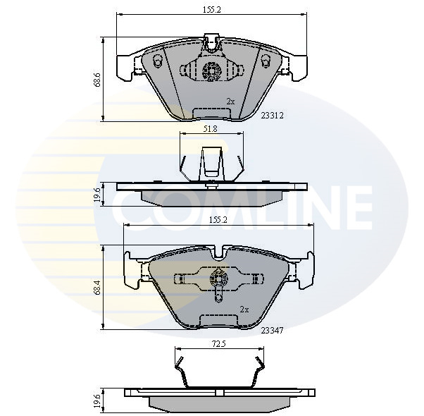 Set placute frana,frana disc CBP02033 COMLINE