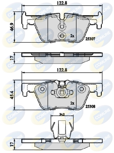 Set placute frana,frana disc CBP02131 COMLINE
