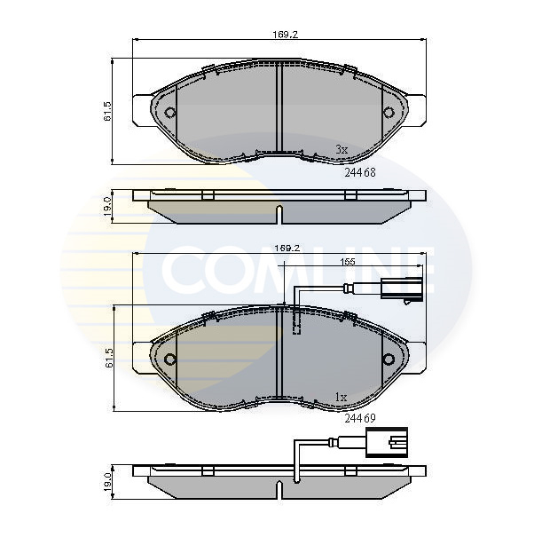 Set placute frana,frana disc CBP11589 COMLINE