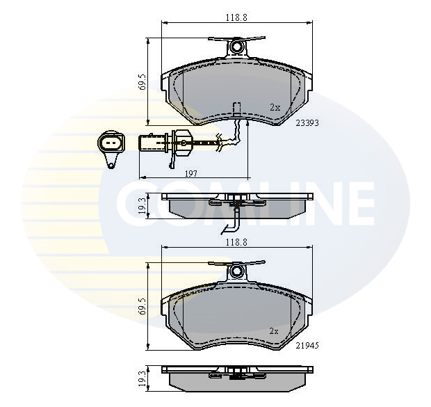 Set placute frana,frana disc CBP1736 COMLINE