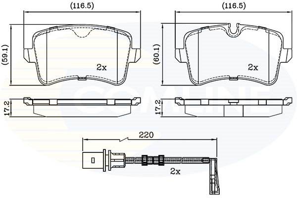 Set placute frana,frana disc CBP22121 COMLINE