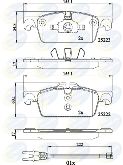 Set placute frana,frana disc CBP22195 COMLINE