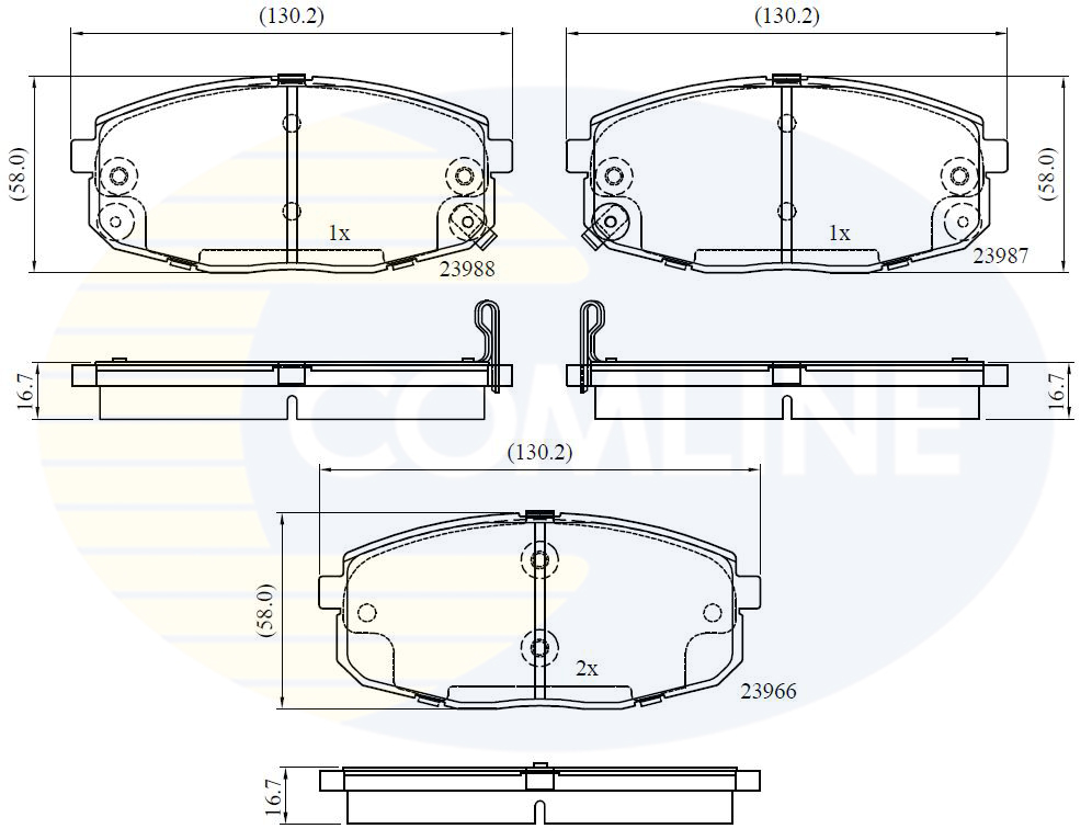 Set placute frana,frana disc CBP31798 COMLINE