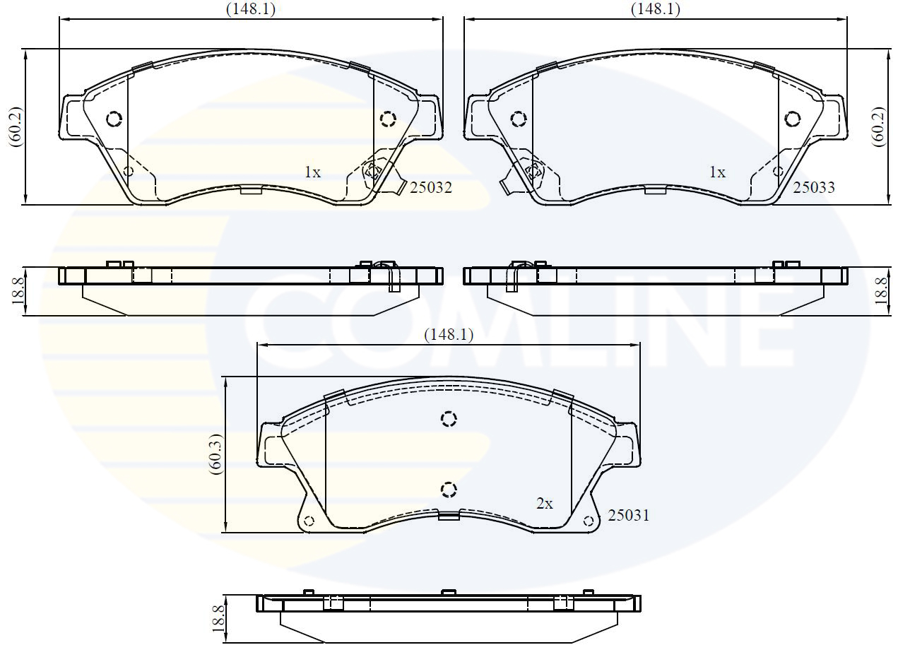 Set placute frana,frana disc CBP32038 COMLINE