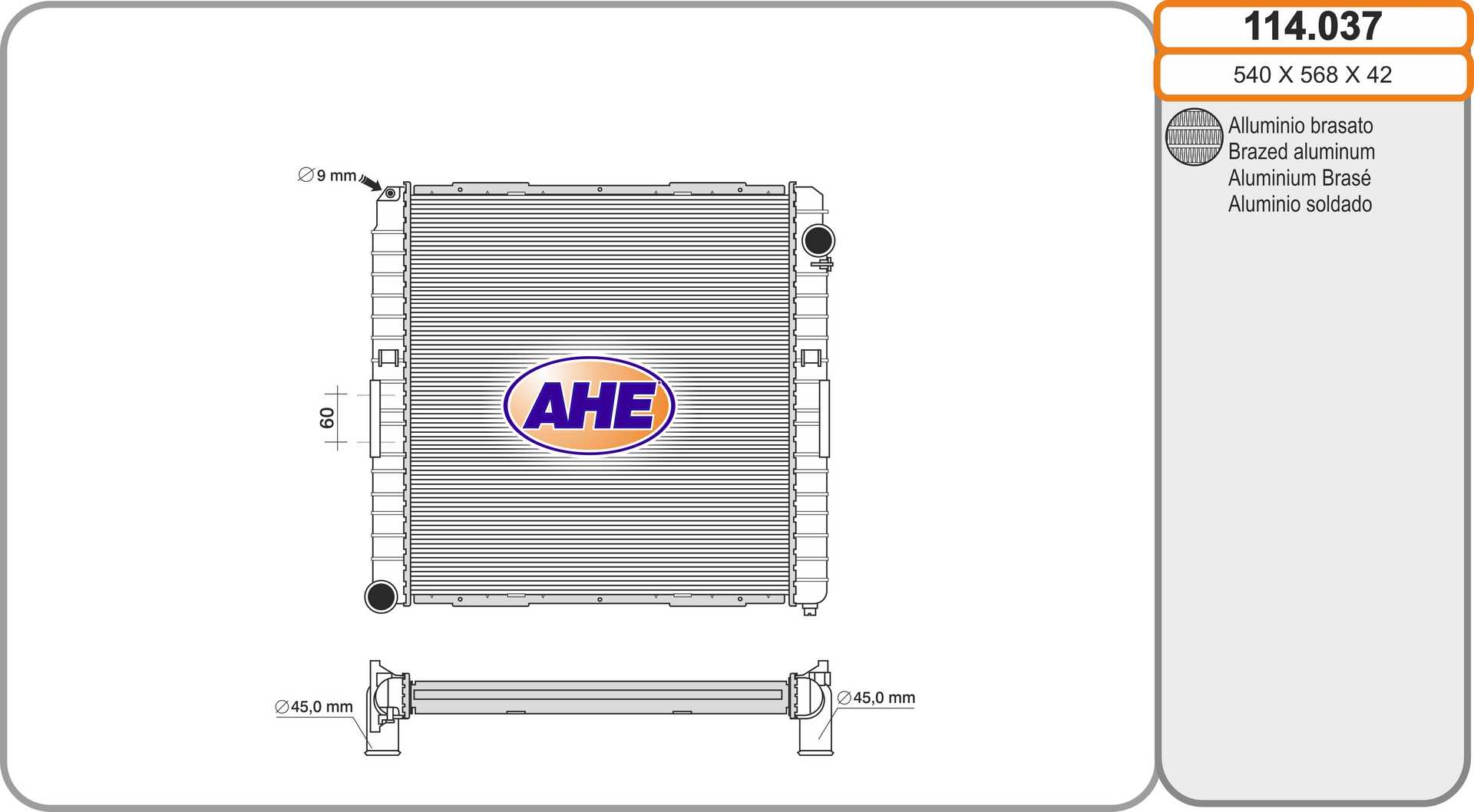 Radiator, racire motor 114.037 AHE