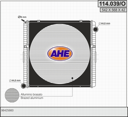 Radiator, racire motor 114.039/O AHE