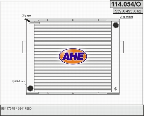 Radiator, racire motor 114.054/O AHE