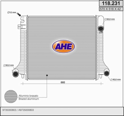 Radiator, racire motor 118.231 AHE