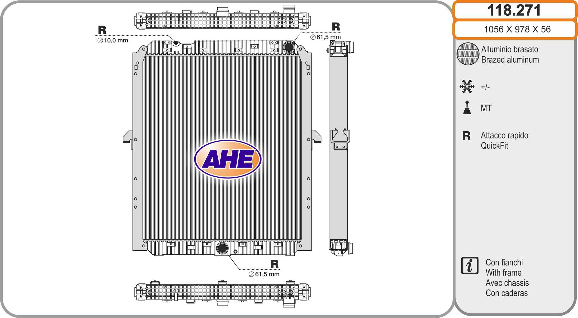 Radiator, racire motor 118.271 AHE