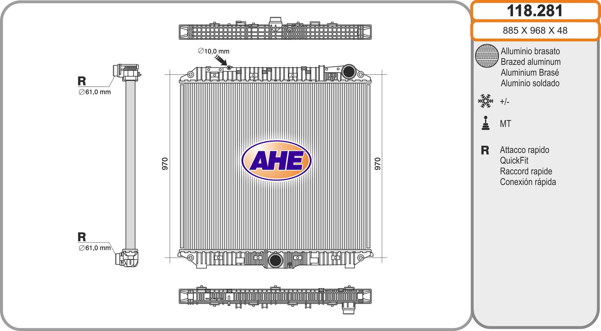 Radiator, racire motor 118.281 AHE