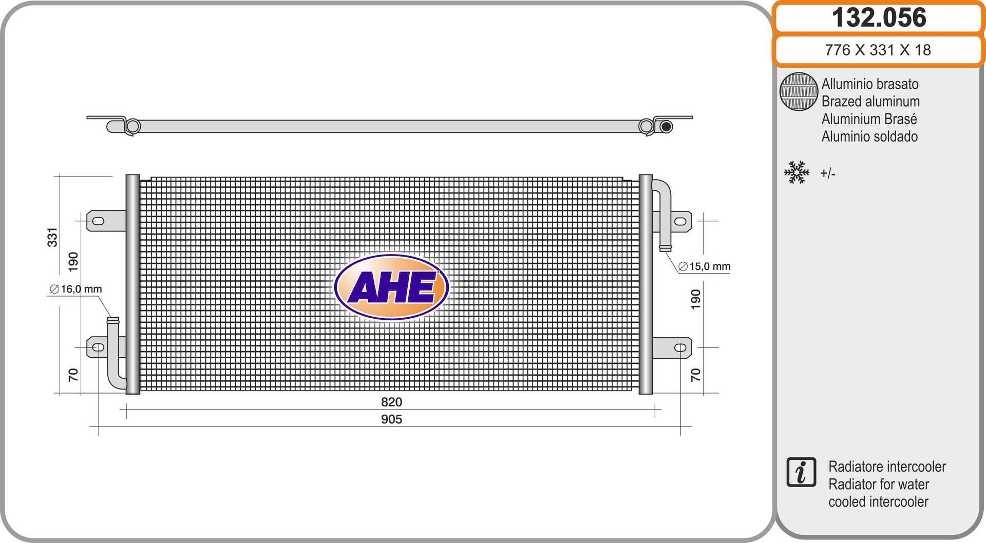 Radiator, racire motor 132.056 AHE