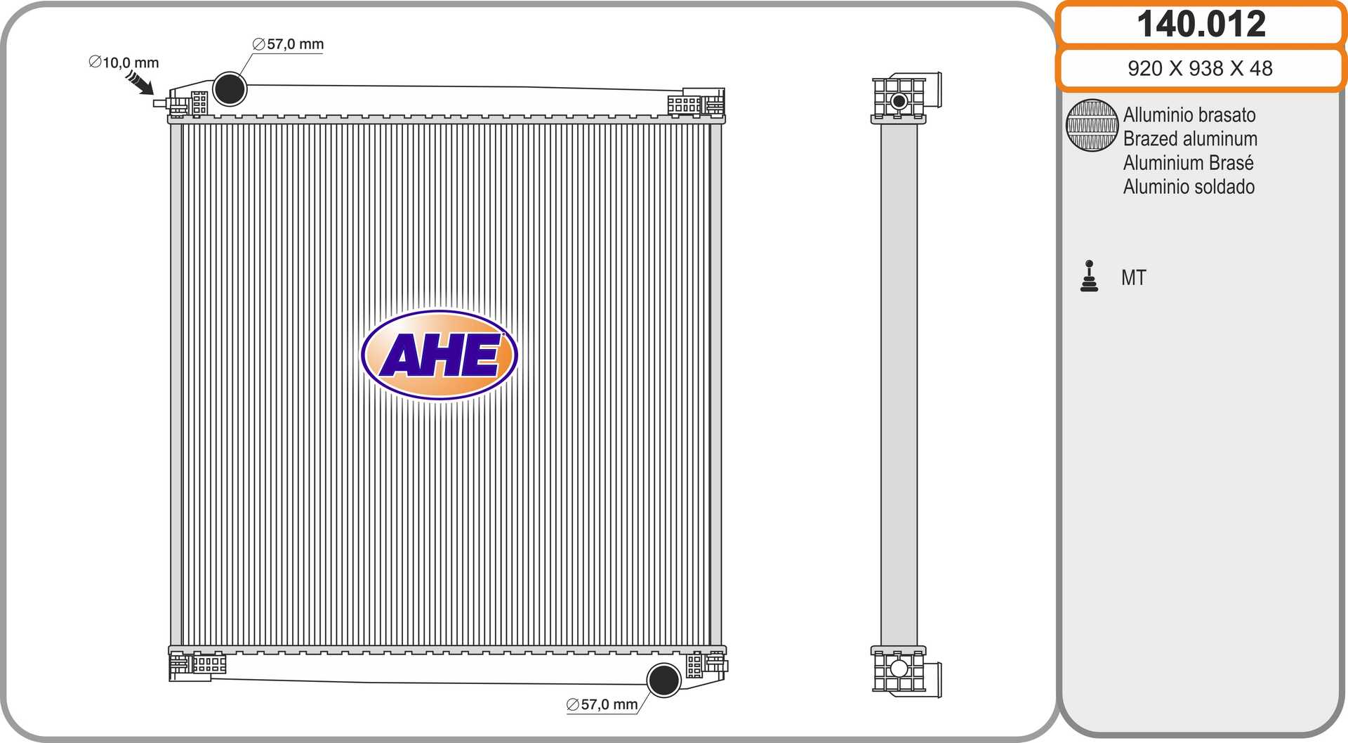 Radiator, racire motor 140.012 AHE