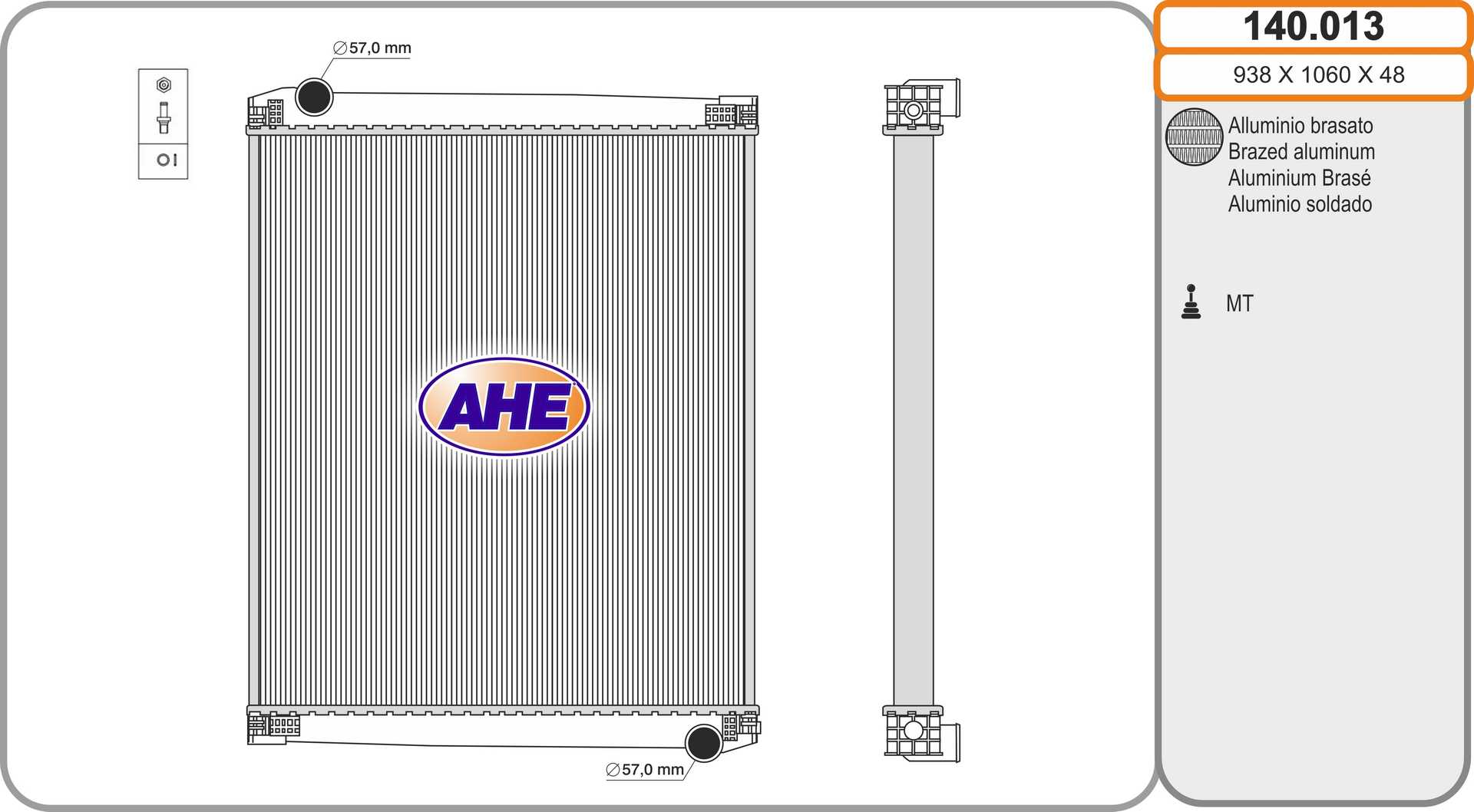 Radiator, racire motor 140.013 AHE