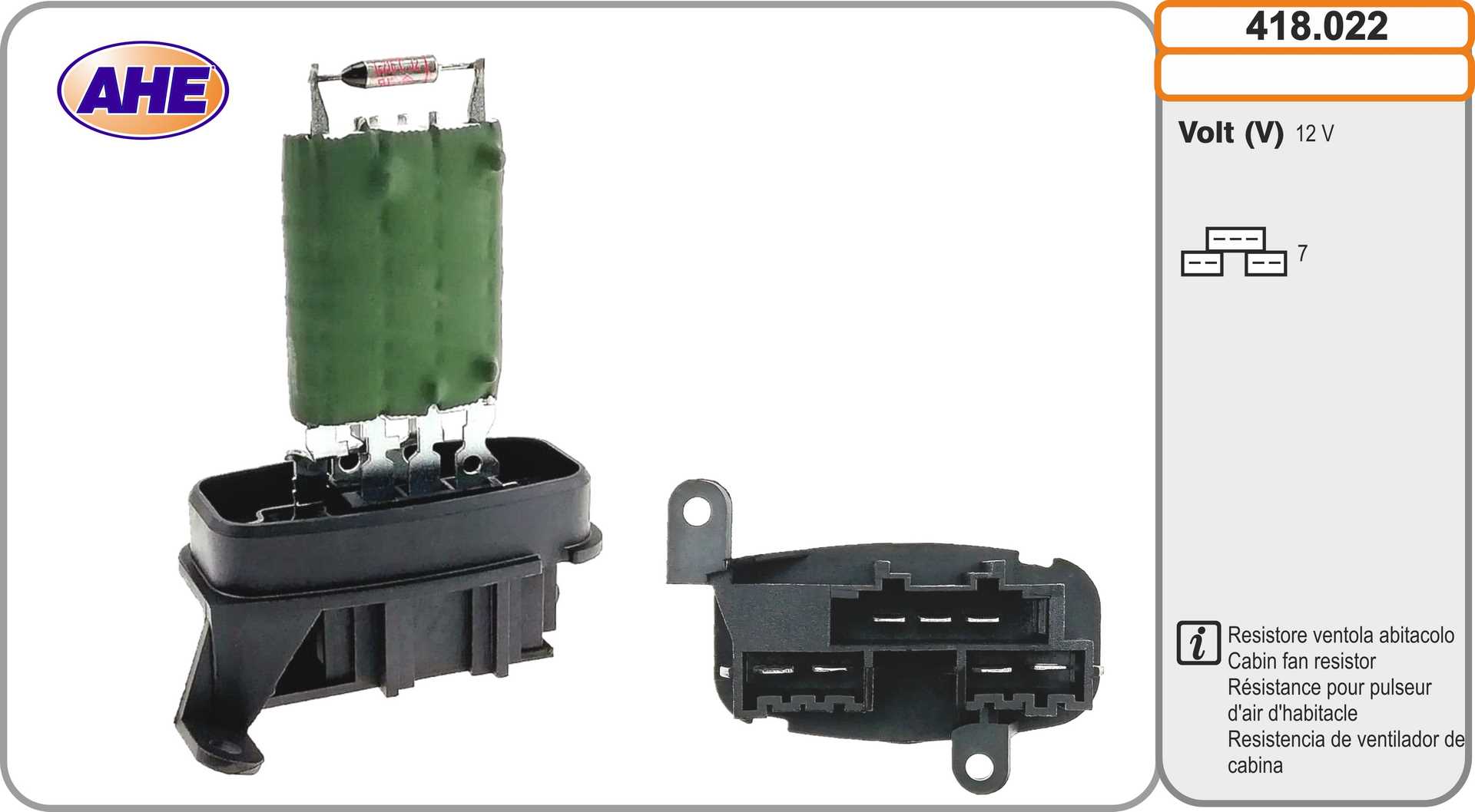 Rezistență în serie, motor electric (ventilator radiator) 418.022 AHE