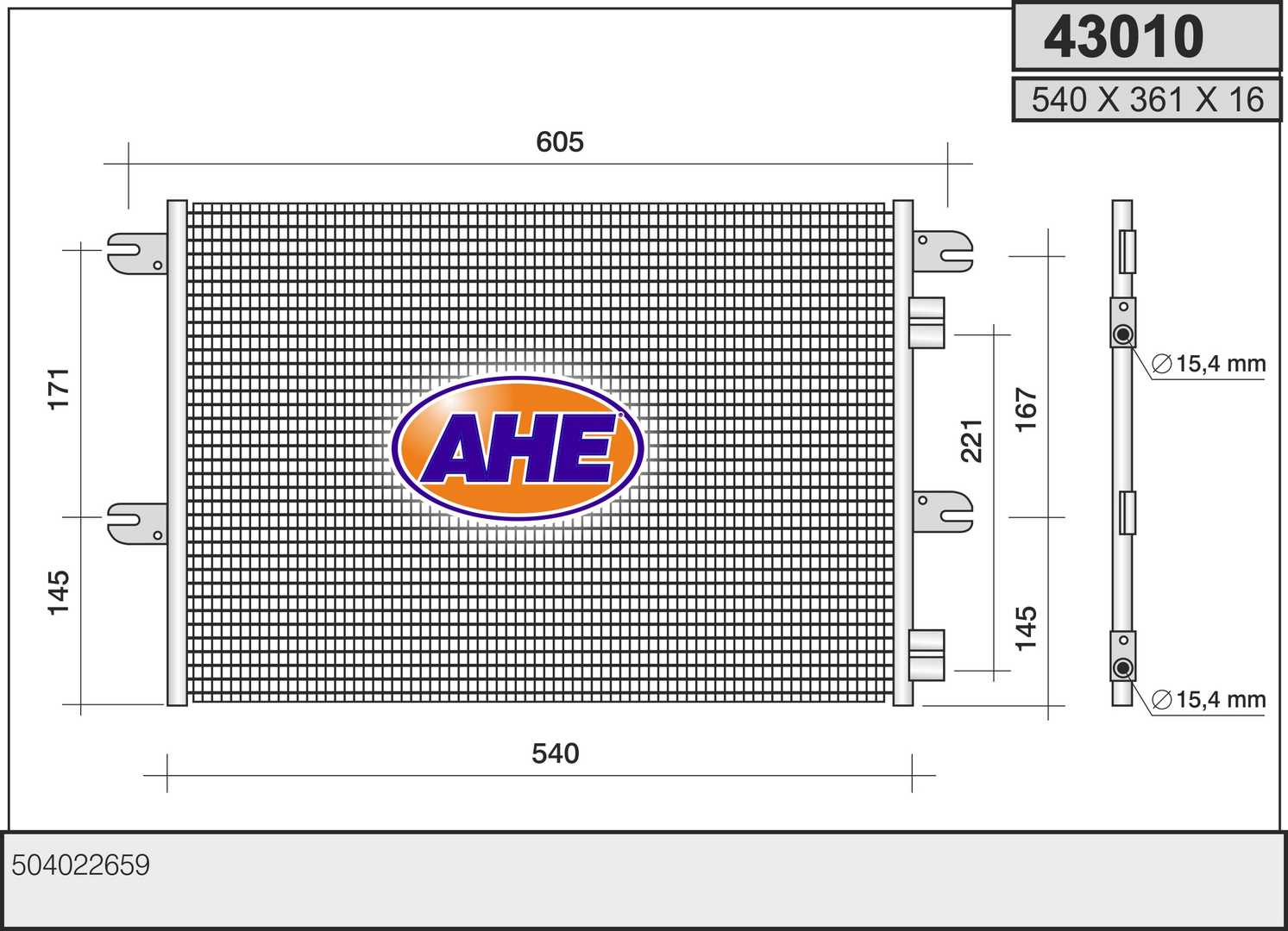 Condensator, climatizare 43010 AHE