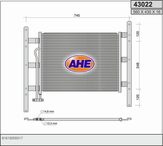 Condensator, climatizare 43022 AHE