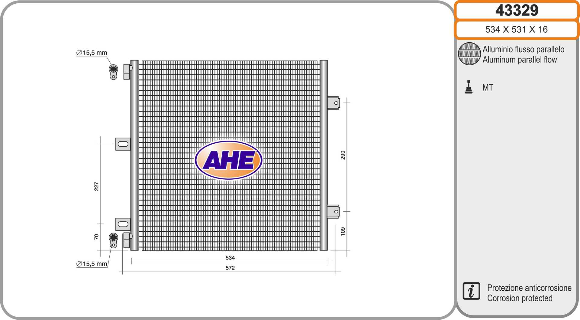 Condensator, climatizare 43329 AHE