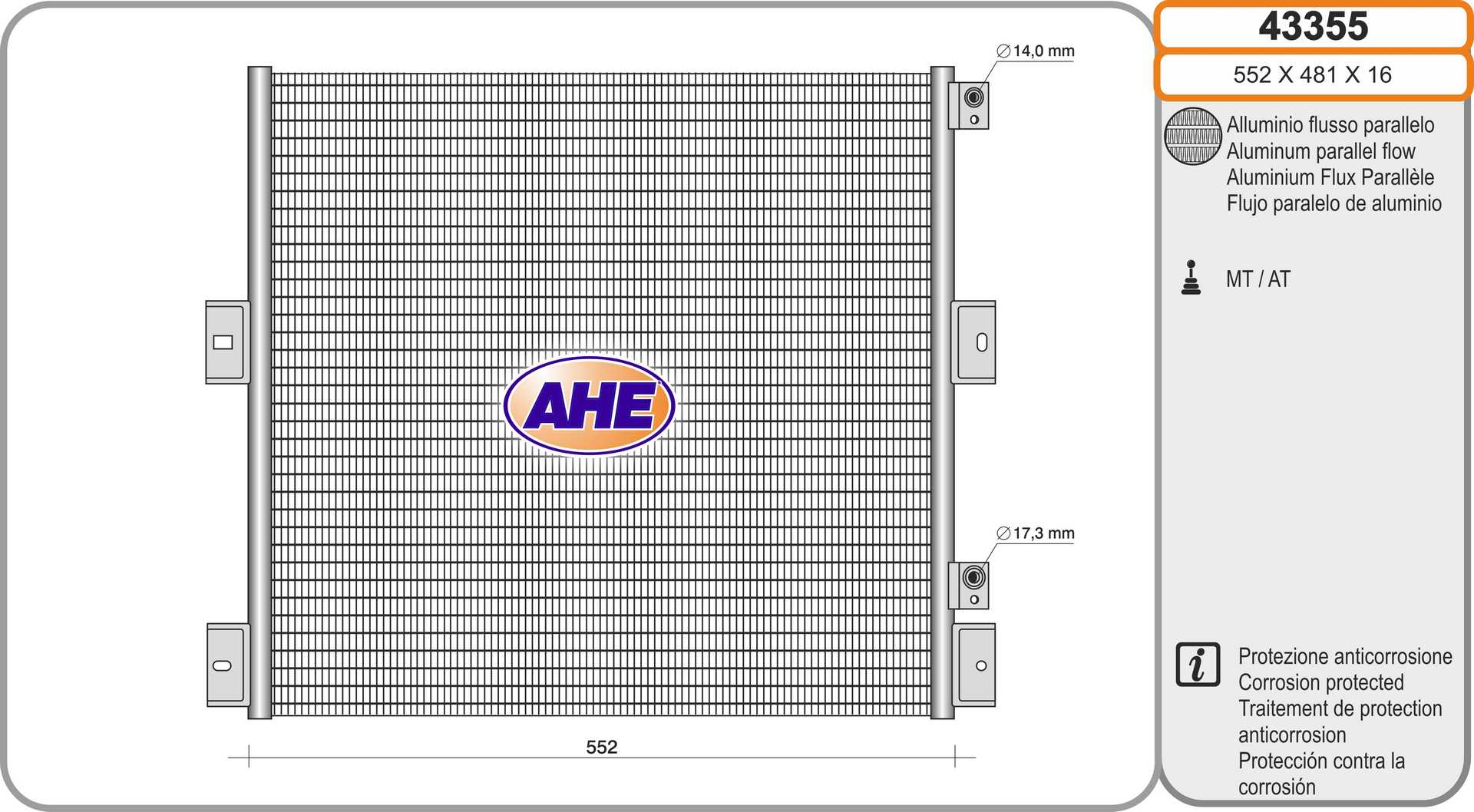 Condensator, climatizare 43355 AHE