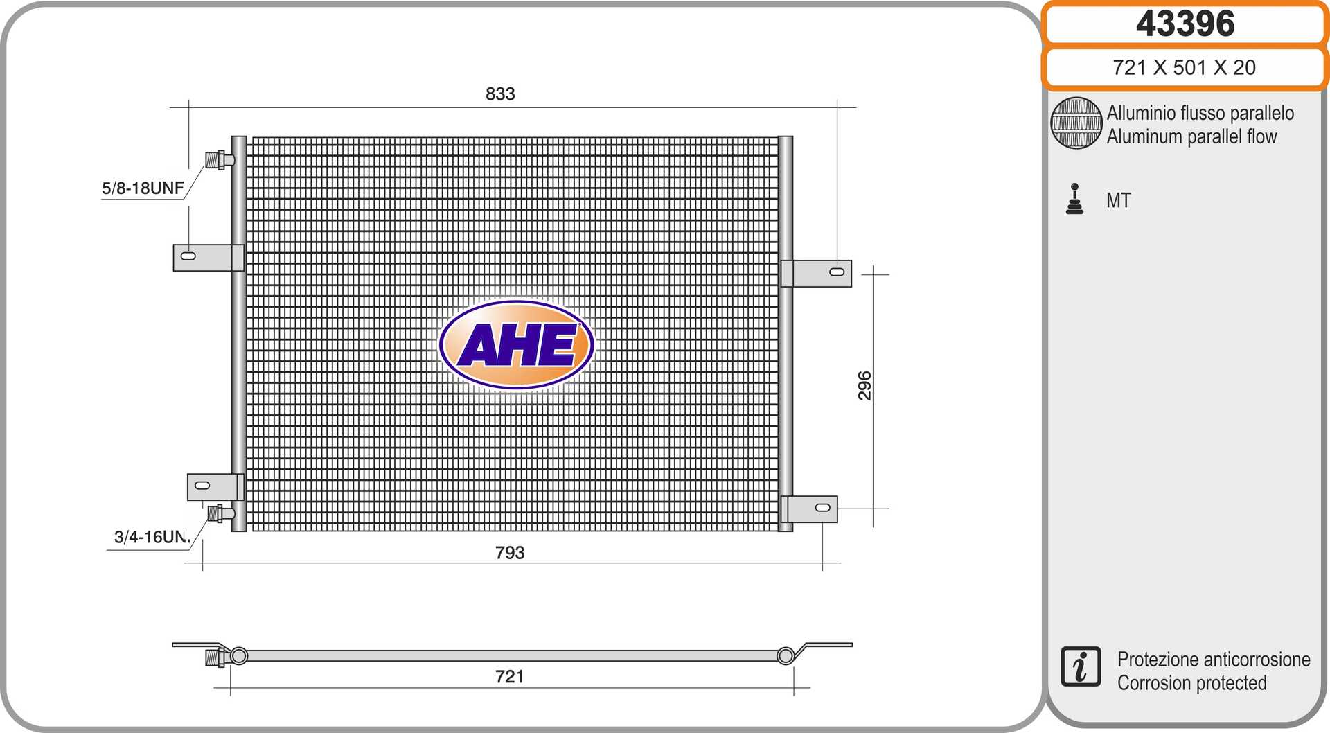 Condensator, climatizare 43396 AHE