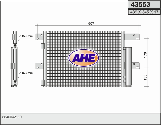 Condensator, climatizare 43553 AHE