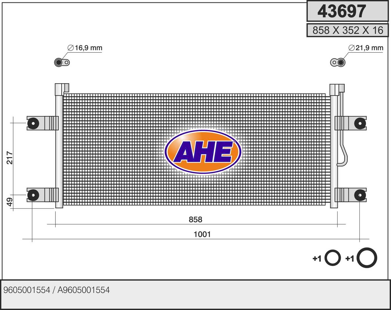 Condensator, climatizare 43697 AHE