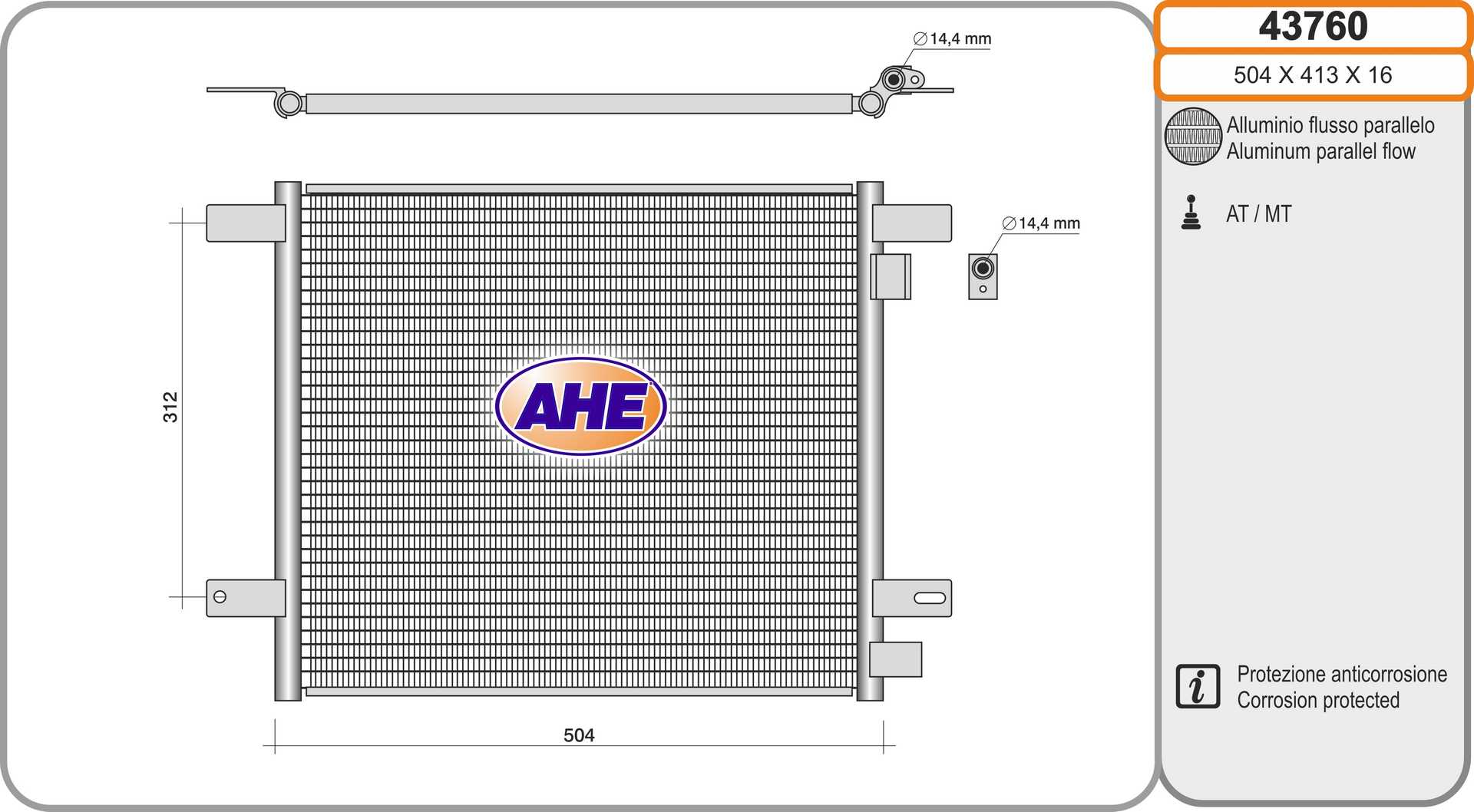 Condensator, climatizare 43760 AHE