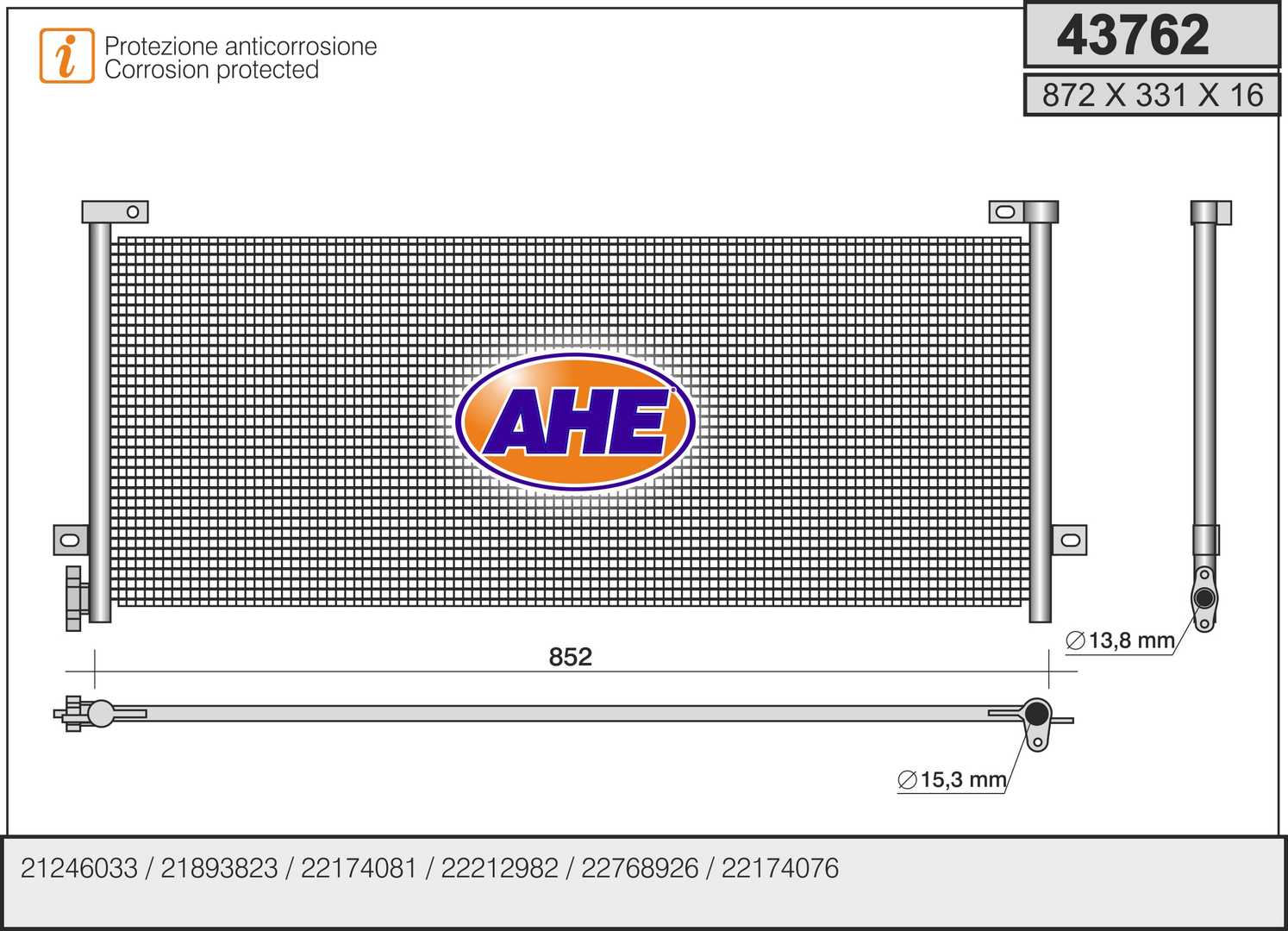 Condensator, climatizare 43762 AHE