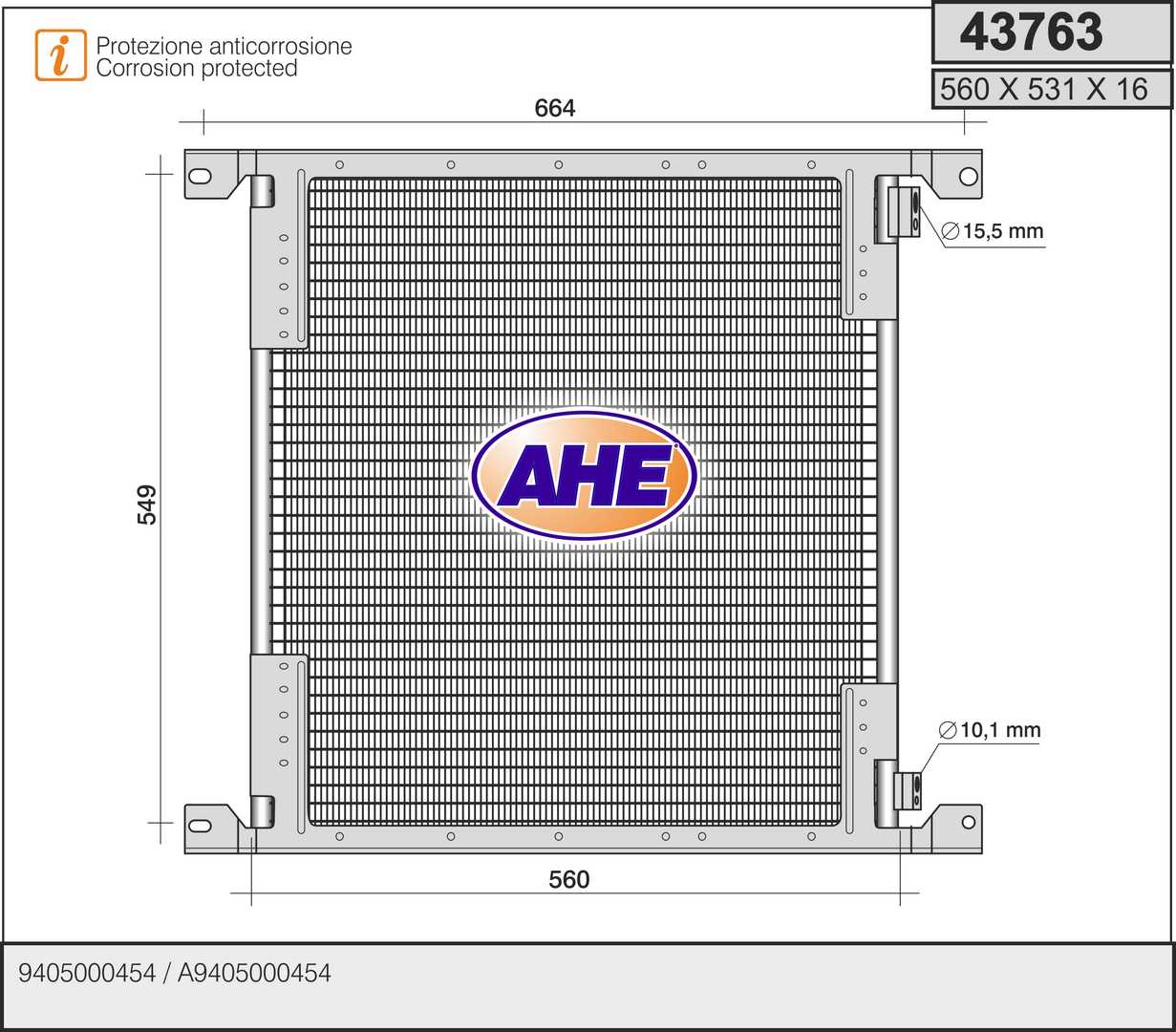 Condensator, climatizare 43763 AHE