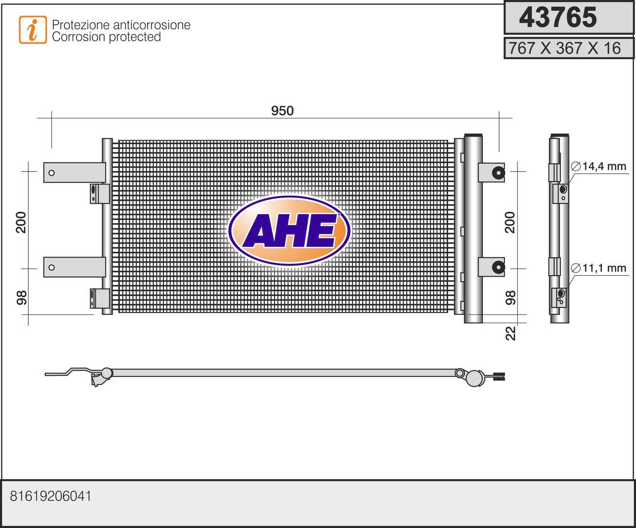 Condensator, climatizare 43765 AHE