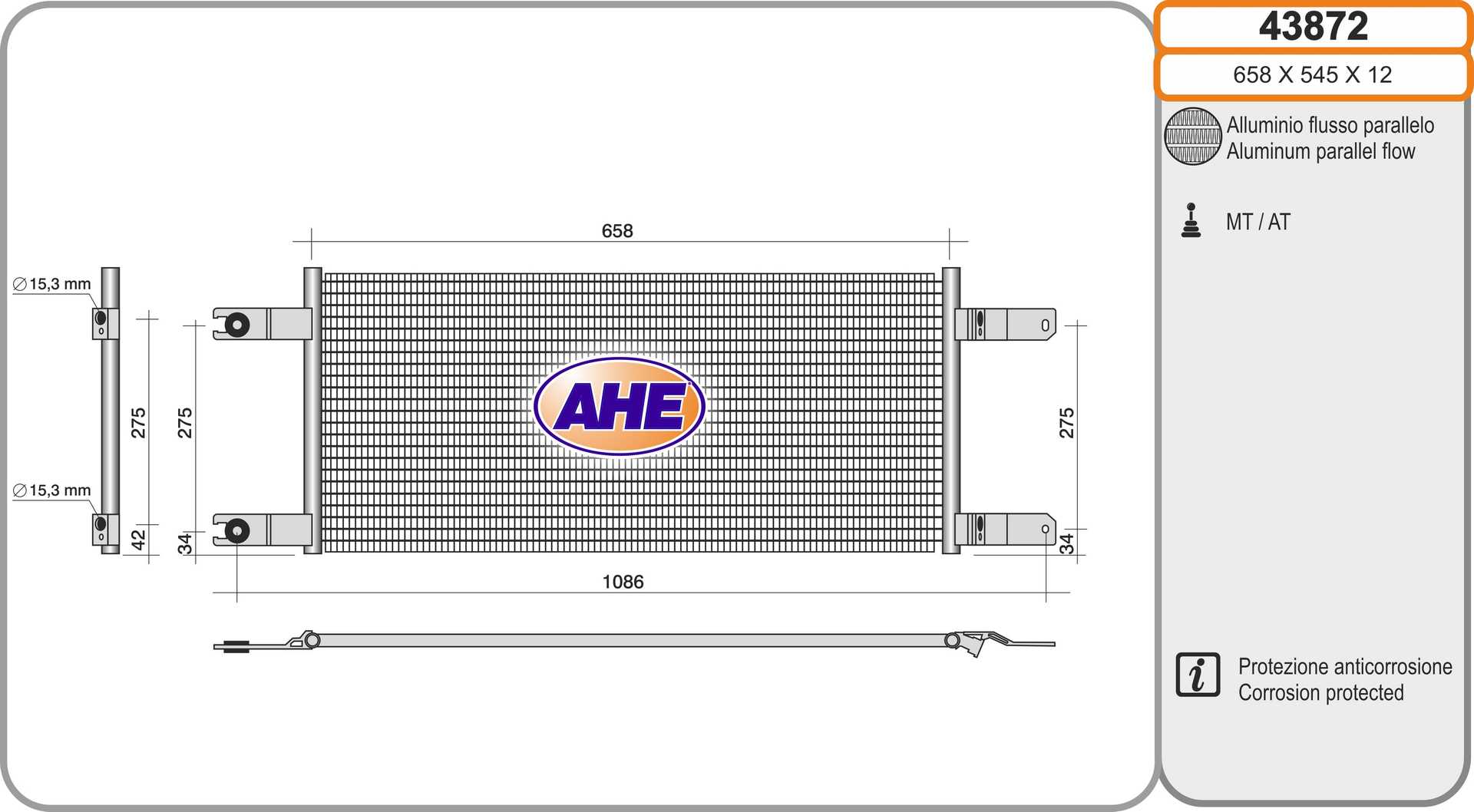Condensator, climatizare 43872 AHE