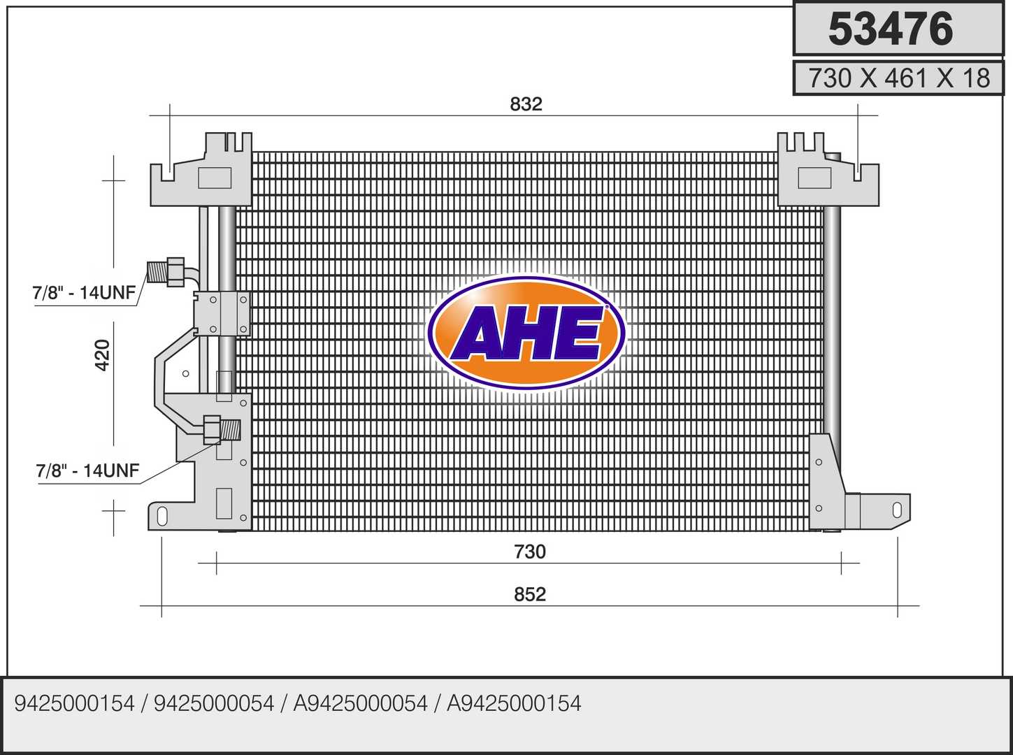 Condensator, climatizare 53476 AHE