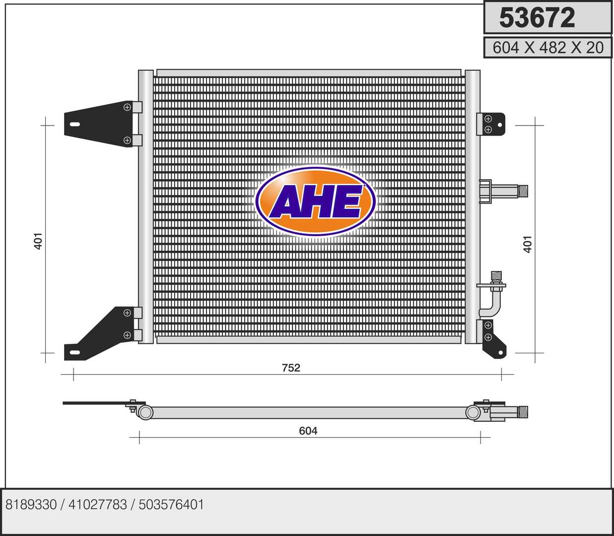 Condensator, climatizare 53672 AHE