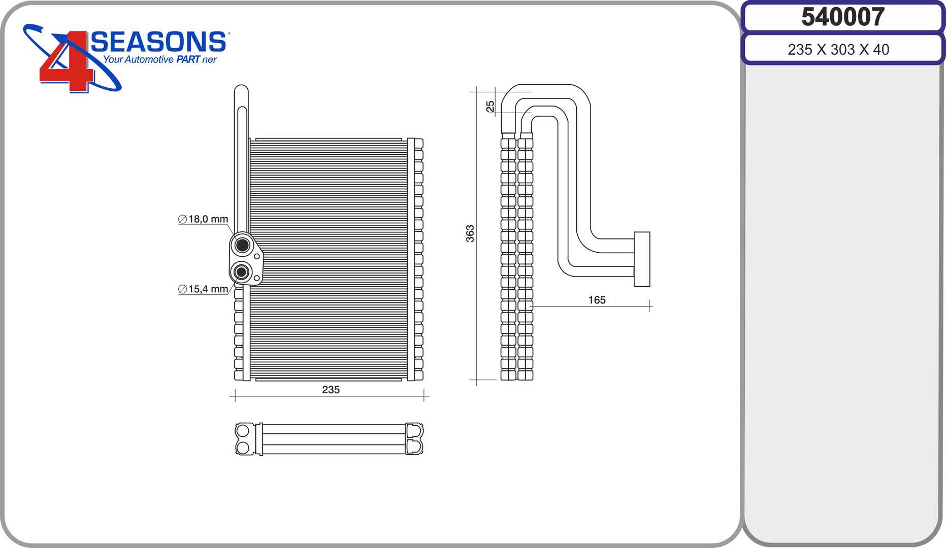 Evaporator,aer conditionat 540007 AHE