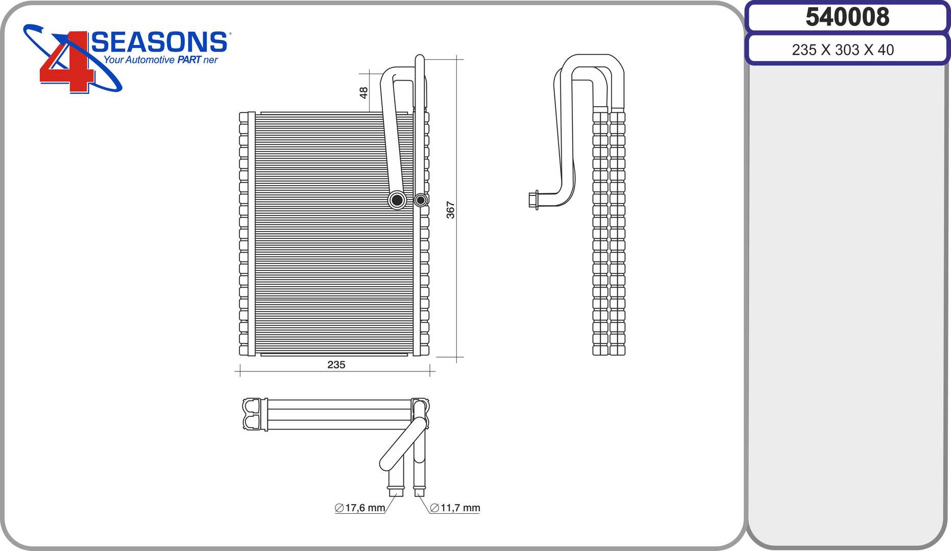 Evaporator,aer conditionat 540008 AHE