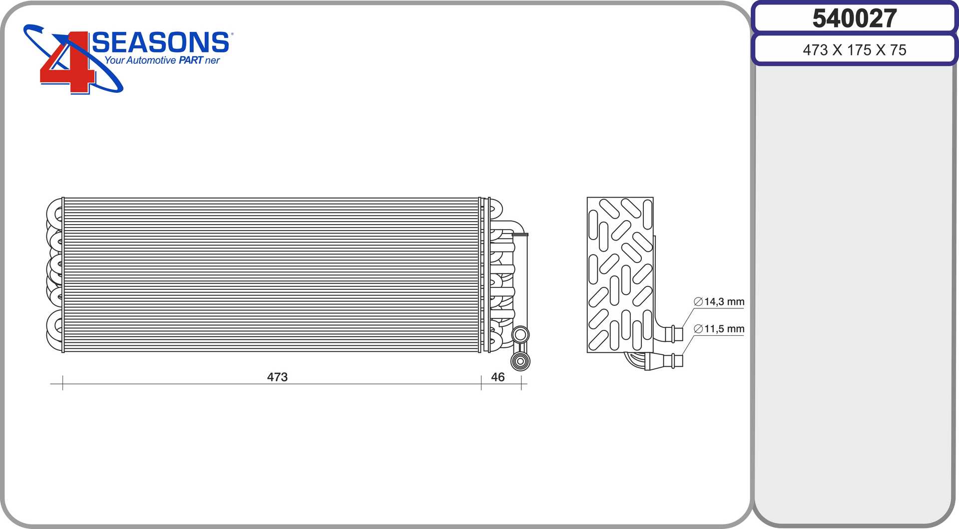 Evaporator,aer conditionat 540027 AHE