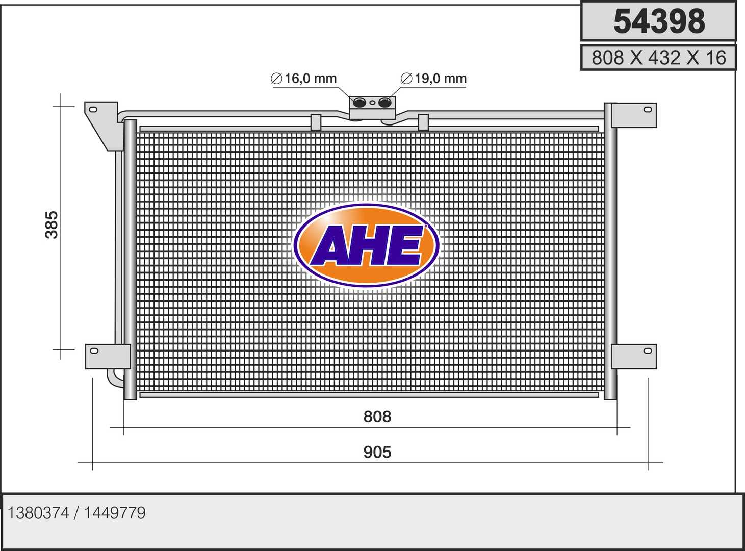 Condensator, climatizare 54398 AHE