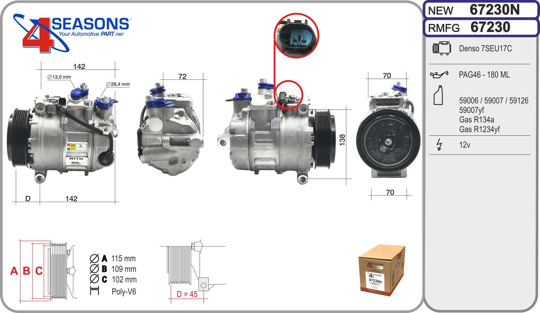 Compresor, climatizare 67230N AHE