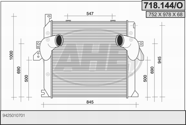 Intercooler, compresor 718.144/O AHE