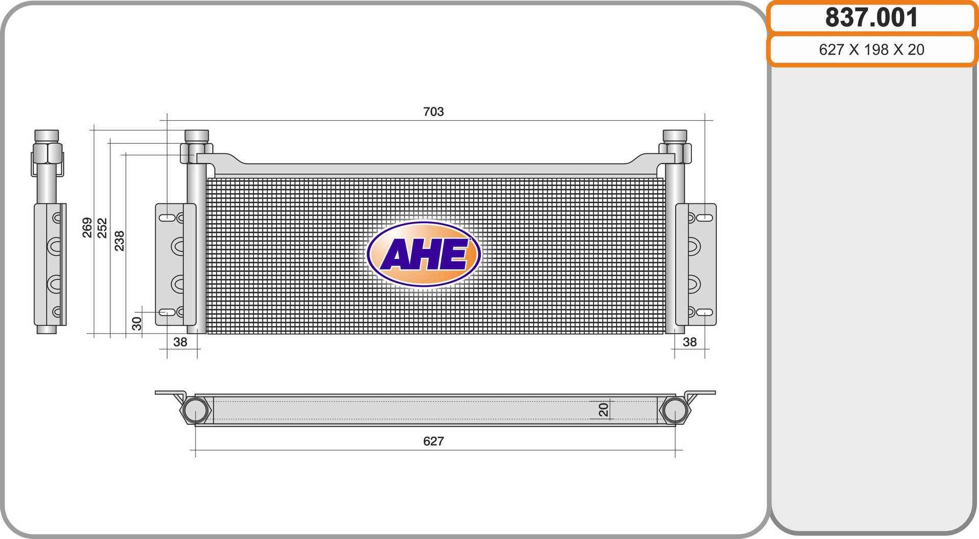Radiator ulei, ulei motor 837.001 AHE