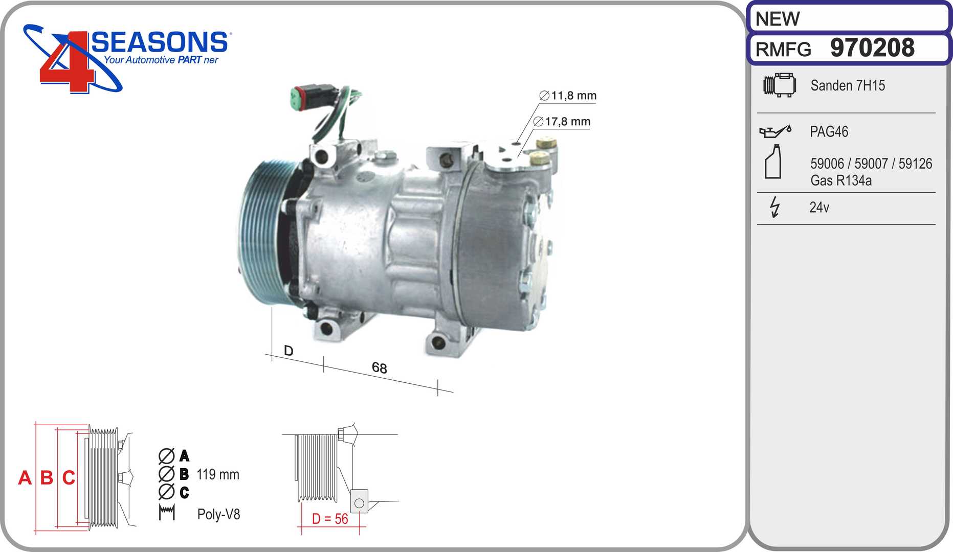 Compresor, climatizare 970208 AHE