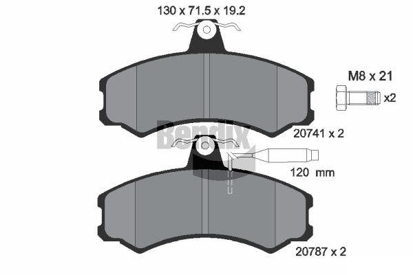 Set placute frana,frana disc BPD1722 BENDIX Braking