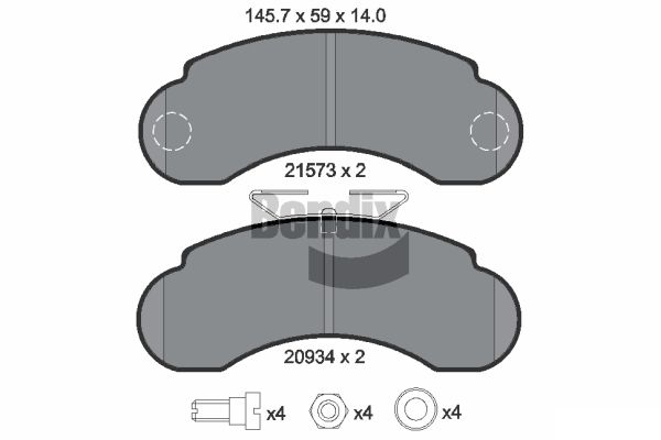 Set placute frana,frana disc BPD1813 BENDIX Braking