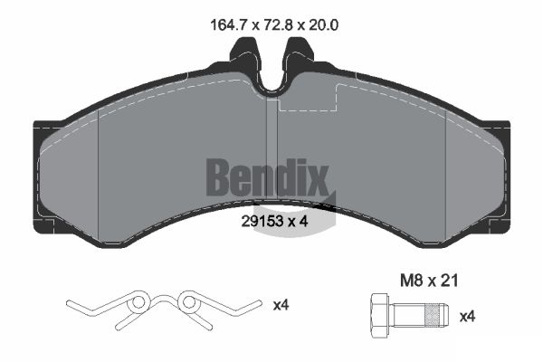Set placute frana,frana disc BPD1228 BENDIX Braking