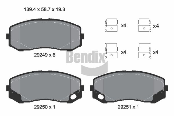 Set placute frana,frana disc BPD2294 BENDIX Braking