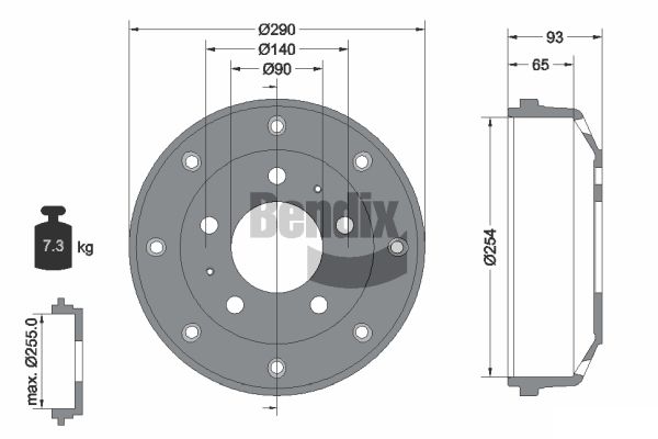 Tambur frana BDM1015 BENDIX Braking