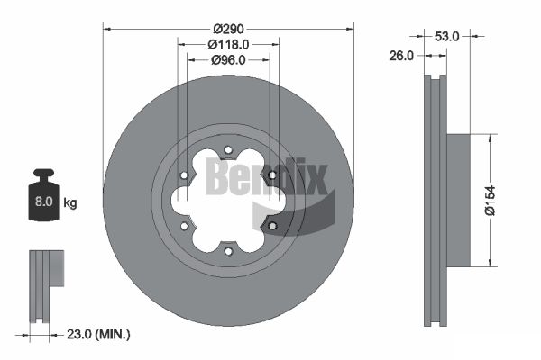 Disc frana BDS1432 BENDIX Braking